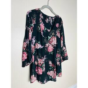Torrid black floral blouse top plus size 0X